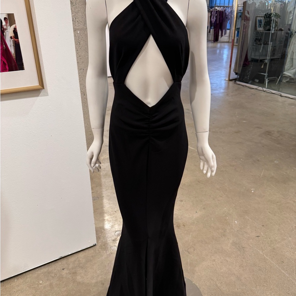 Michael Costello Black Embellished Backless Bodycon Dress